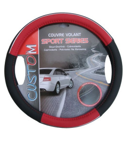 Couvre volant auto Sport Series - Rouge & Noir - Taille Universelle