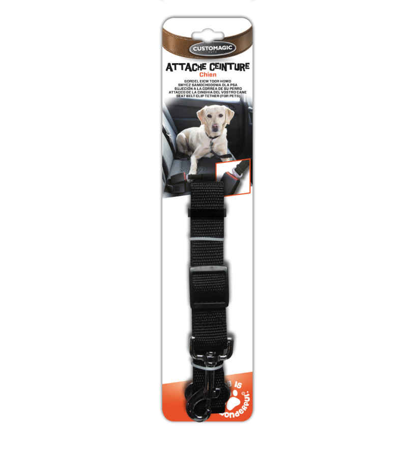 Ceinture de sécurité de chien de voiture réglable avec tampon élastique  Ceinture de sécurité pour animaux de compagnie Harnais de sécurité pour  chien Restraint Cy
