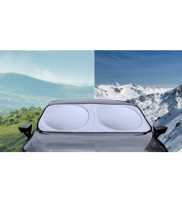 Pare-Soleil de Voiture Protection Contre Le Soleil Pare-Brise-Soleil  Accrocheur Pliable Voiture Pare-Brise Couverture Avant Double Face  Aluminium Film