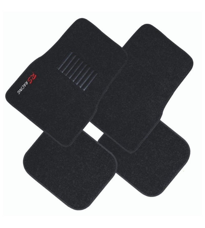 Jeu de 4 tapis auto universels RS RACING en moquette look sport 