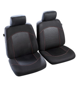 Housses de sièges auto Flaine - Noir et surpiqûre Rouge