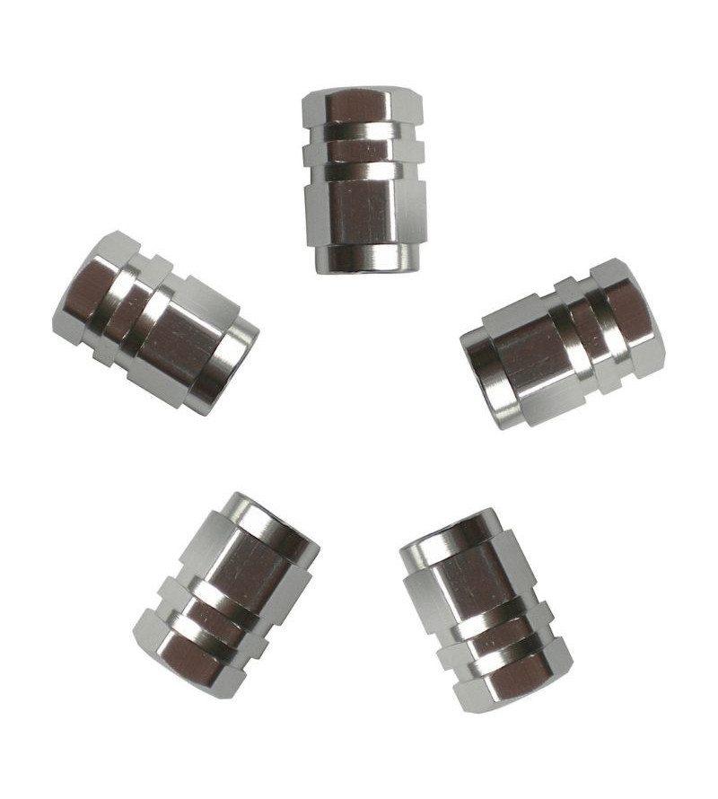 Jeu de 5 bouchons de valve pneus aluminium universel