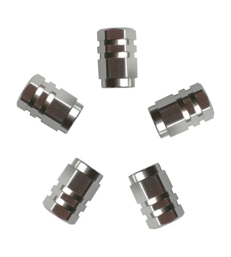 Jeu de 5 bouchons de valve pneus aluminium universel