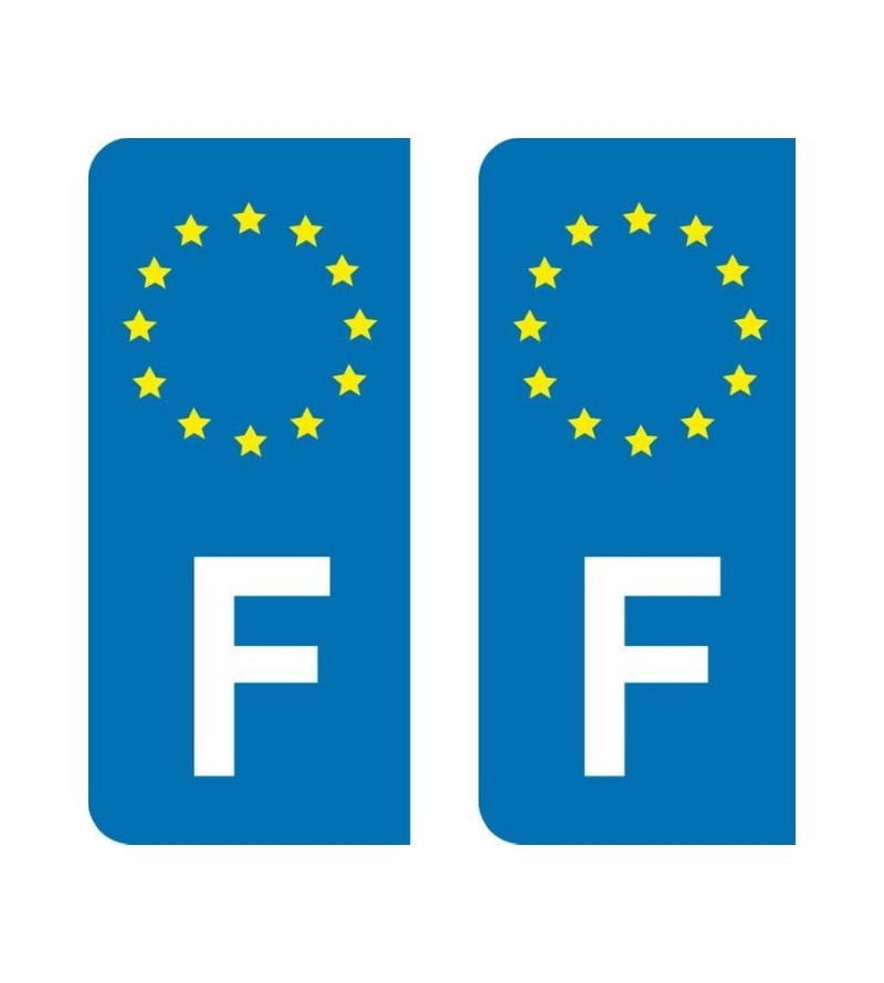 Autocollants France et Europe plaque immatriculation