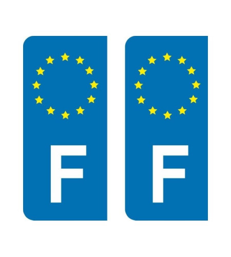 Autocollants France et Europe plaque immatriculation