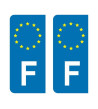 Autocollants France et Europe plaque immatriculation