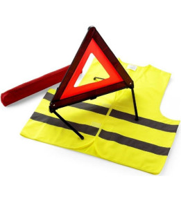 Kit sécurité de pré-signalisation pour voiture gilet jaune et triangle