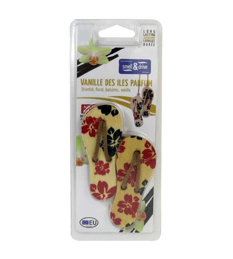 Lot de 8 désodorisants Tongs Motifs Hibiscus Vanille des iles