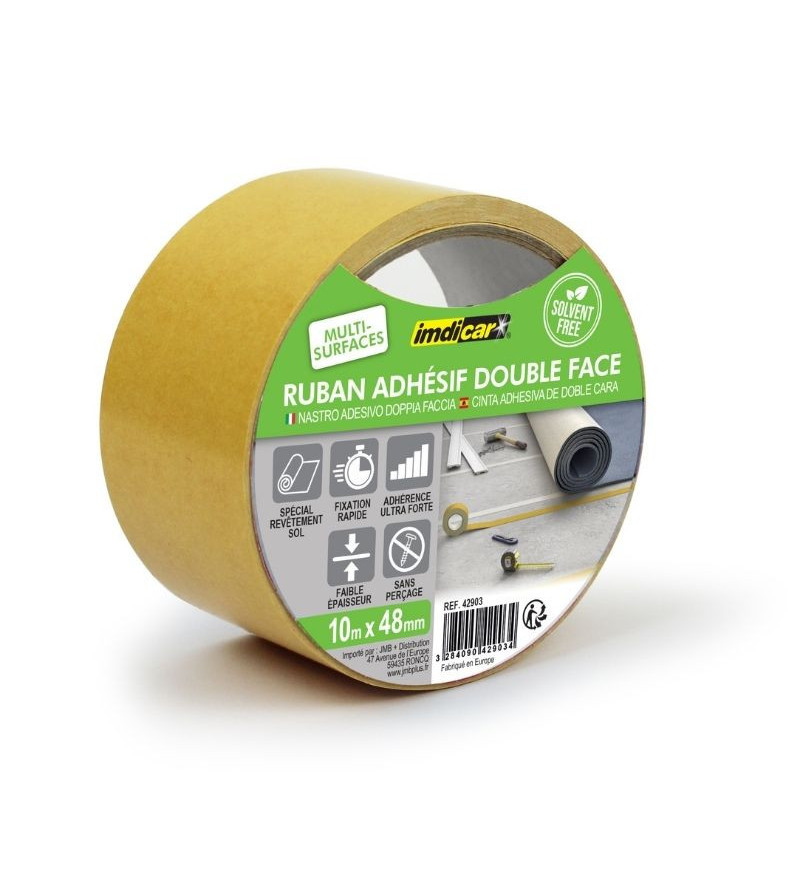 Ruban adhésif double face pour revêtement de sol 10m x 48 mm