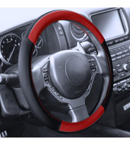 Couvre volant auto Sport Series - Rouge & Noir - Taille Universelle