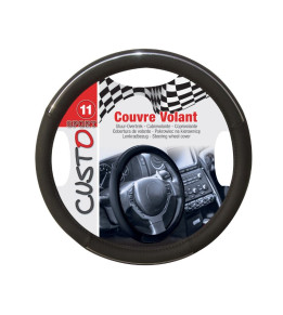 Couvre volant noir avec Insert Métallique - Taille Universelle