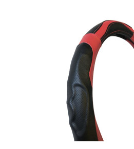 Couvre volant Sport - Noir & Rouge - Taille universelle