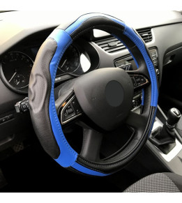 Couvre volant  voiture Sport - Noir & Bleu - Taille universelle
