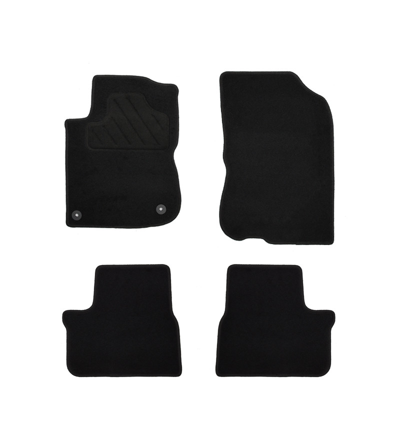 Tapis de sol feutre pour Peugeot 208 (2012-2019) - tapis de voiture - noir  - DGS Autodywan