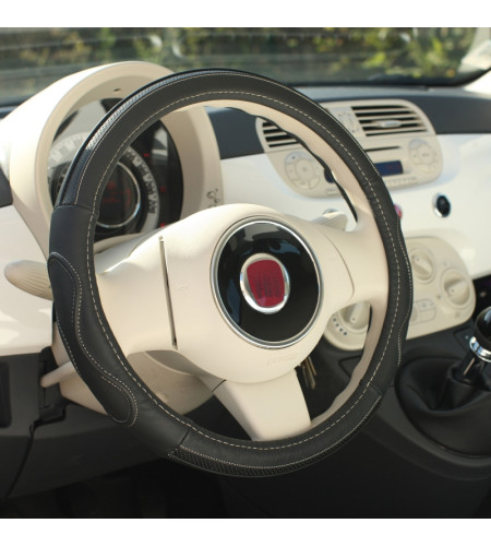 Couvre Volant Voiture Universel Premium en Cuir véritable - Gris