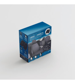 Housses siege auto Sciacca - Noir, Motif Quadrillé - Jeu complet