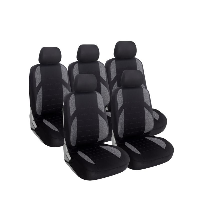 Lot de 5 housses de protection pour siège auto noires avec détails