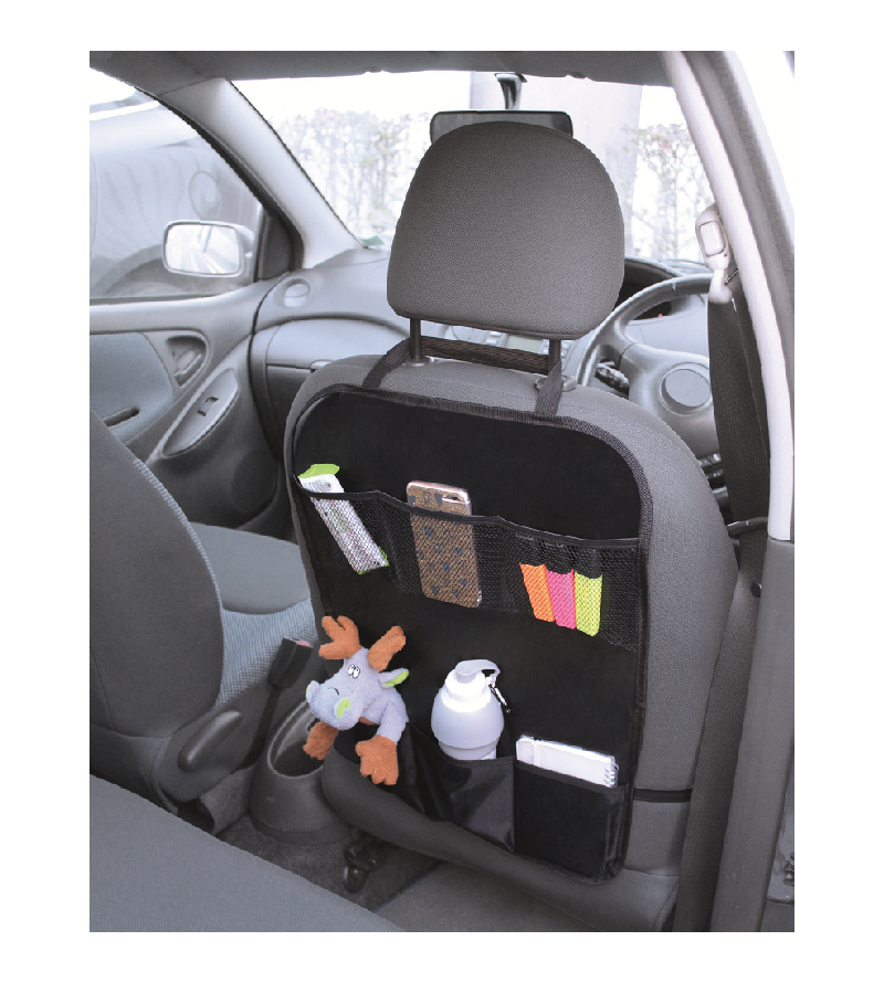 Organisateur siège arrière de voiture Protection avec poches de rangement -  Noir