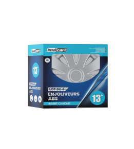 4 Enjoliveurs 13 Pouces ABS AURA - Insert Chrome | Automotoboutic