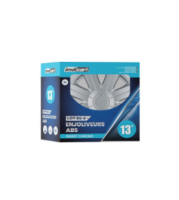 4 Enjoliveurs 13 Pouces ABS Cosmos - Argent | Automotoboutic