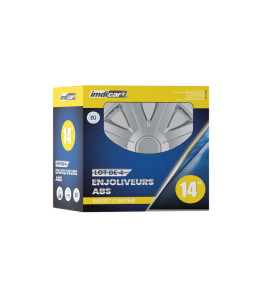 4 Enjoliveurs 14 Pouces ABS Cosmos - Argent | Automotoboutic