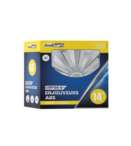 4 Enjoliveurs 14 Pouces ABS Fox - Argent | Automotoboutic