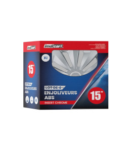 4 Enjoliveurs 15 Pouces ABS Fox - Argent | Automotoboutic