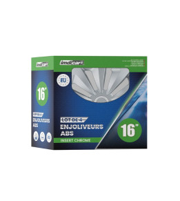 4 Enjoliveurs 16 Pouces ABS Fox - Argent | Automotoboutic