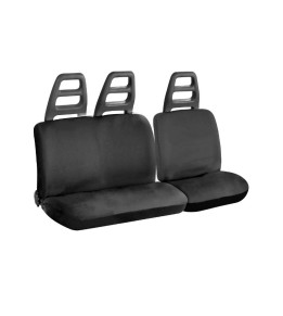 Housses Siege Auto Utilitaire - 1 siège + 1 banquette - Noir