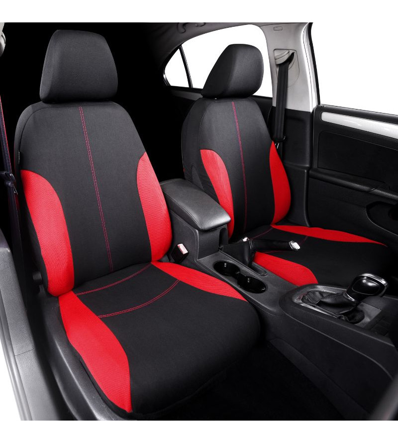 Housse De Siège Auto Rouge Complète - Polyester épais, Confortable, Compatible Airbag