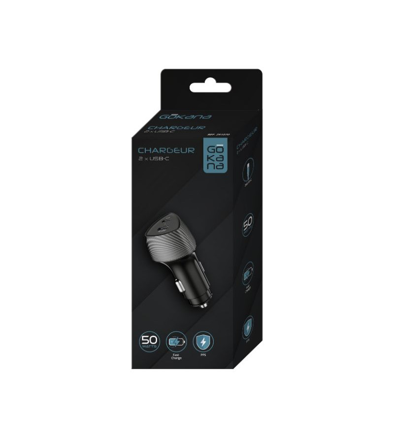 Caricabatterie Auto USB-C Veloce 12v Con Presa Accendisigari - 2 Porte, Adattatore Nero - Foto 2
