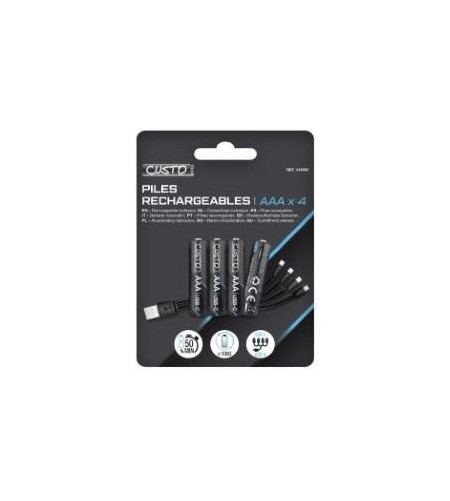 Piles rechargeables AAA x4 – Puissantes, écologiques et longue durée