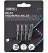 Piles rechargeables AAA x4 – Puissantes, écologiques et longue durée
