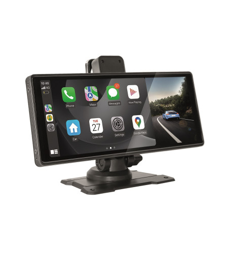 Écran panoramique dashcam compatible CarPlay & Android Auto – Conduite connectée et sécurisée