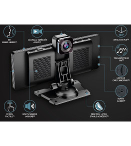Écran panoramique dashcam compatible CarPlay & Android Auto – Conduite connectée et sécurisée