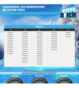 Chaînes Neige de Voiture Textile Easysocks | Plusieurs Tailles