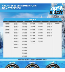 Chaînes Neige de Voiture Textile Easysocks | Plusieurs Tailles