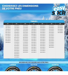 Chaînes Neige de Voiture Textile Easysocks | Plusieurs Tailles