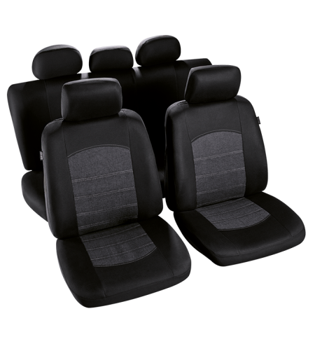 Housses siege voiture universelles Messina - Noir & Gris - Jeu avant